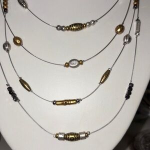 Chico's Gold and Silver Layered Necklace